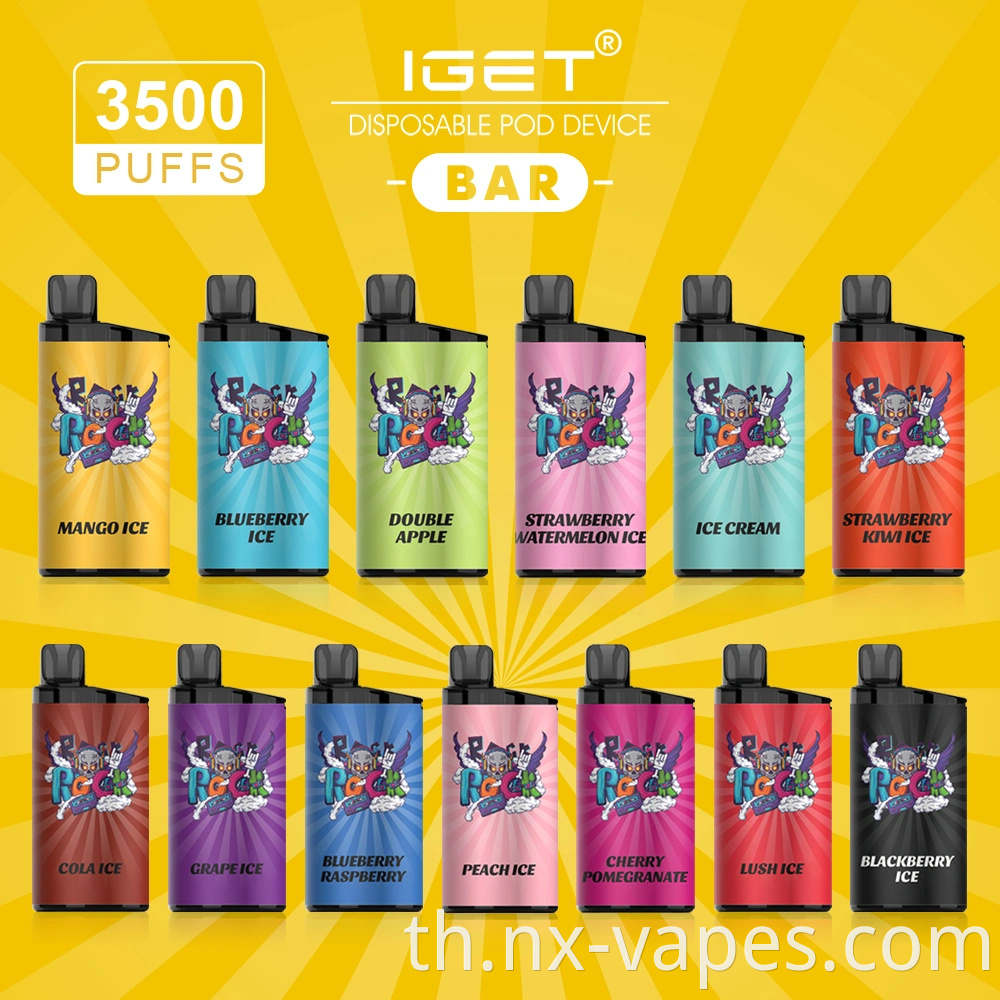 OEM IGET BAR 3500 พัฟที่ดีที่สุดผู้ผลิต VAPE IGET